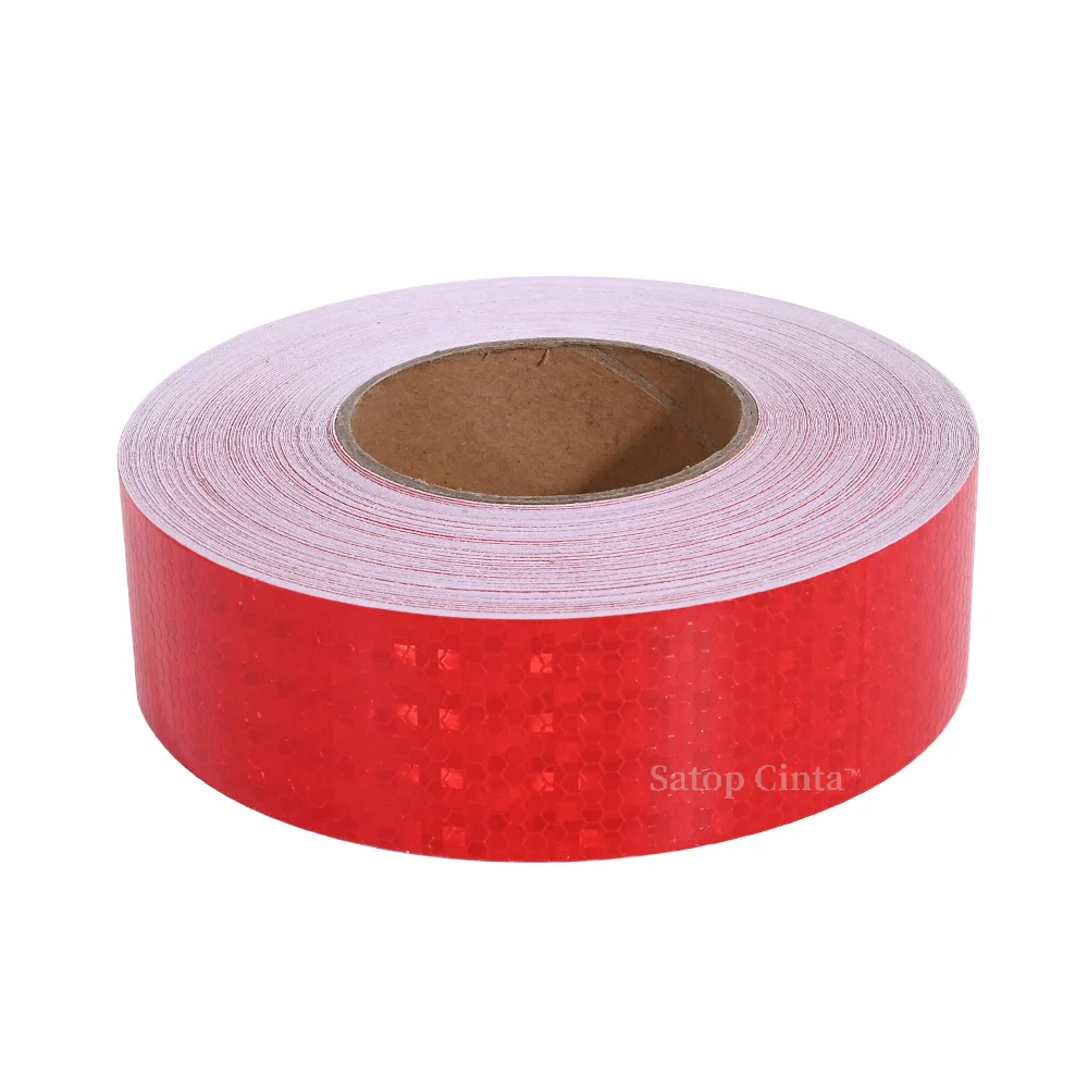 2inch Red PVC Reflector Sticker Self Adhesive Waterproof Conspicuous Reflective Tape Road Safety Sings For Bicycle Truck Trailer