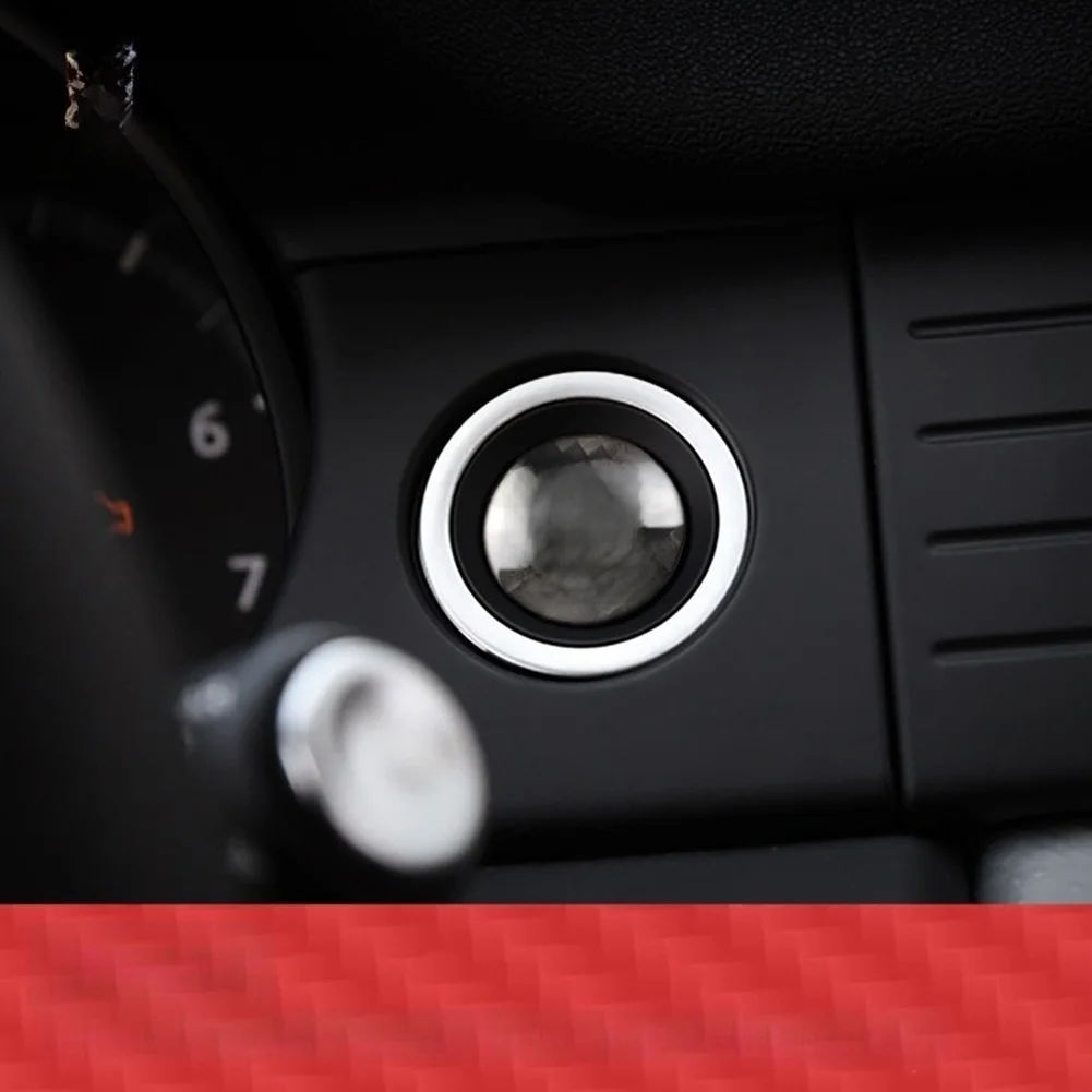 Start Stop Button Cover for Land Rover Cars with Authentic Carbon Fiber Visual Effect and Panel-Matched for contour