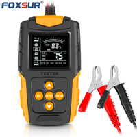 FOXSUR 12V Car battery tester Auto Battery Analyze Car Charge Diagnostic Tool Gel AGM WET CA SLA Battery CCA IR SOH Scanner