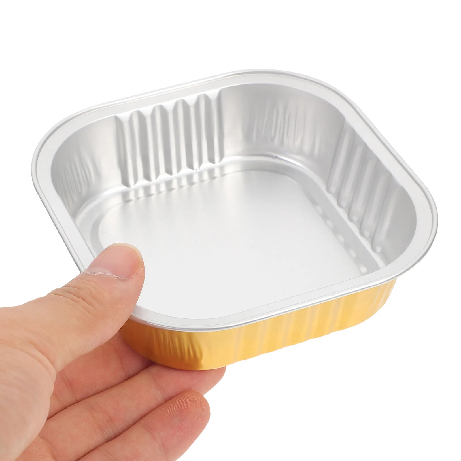 20Pcs Deep Foil Pans 220Ml Aluminum Foil Cooking Trays Heat Resistant Disposable Food Container for Steam Table Pan Chafing