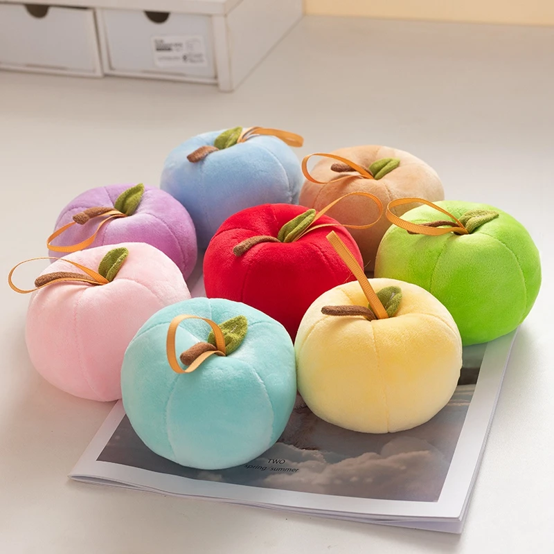 Delicate Cute Mini Apple Plush Toys Stuffed Colorful Lifelike Apple Pretty Hanging Fruit Toys Lovely Christmas Tree Decor