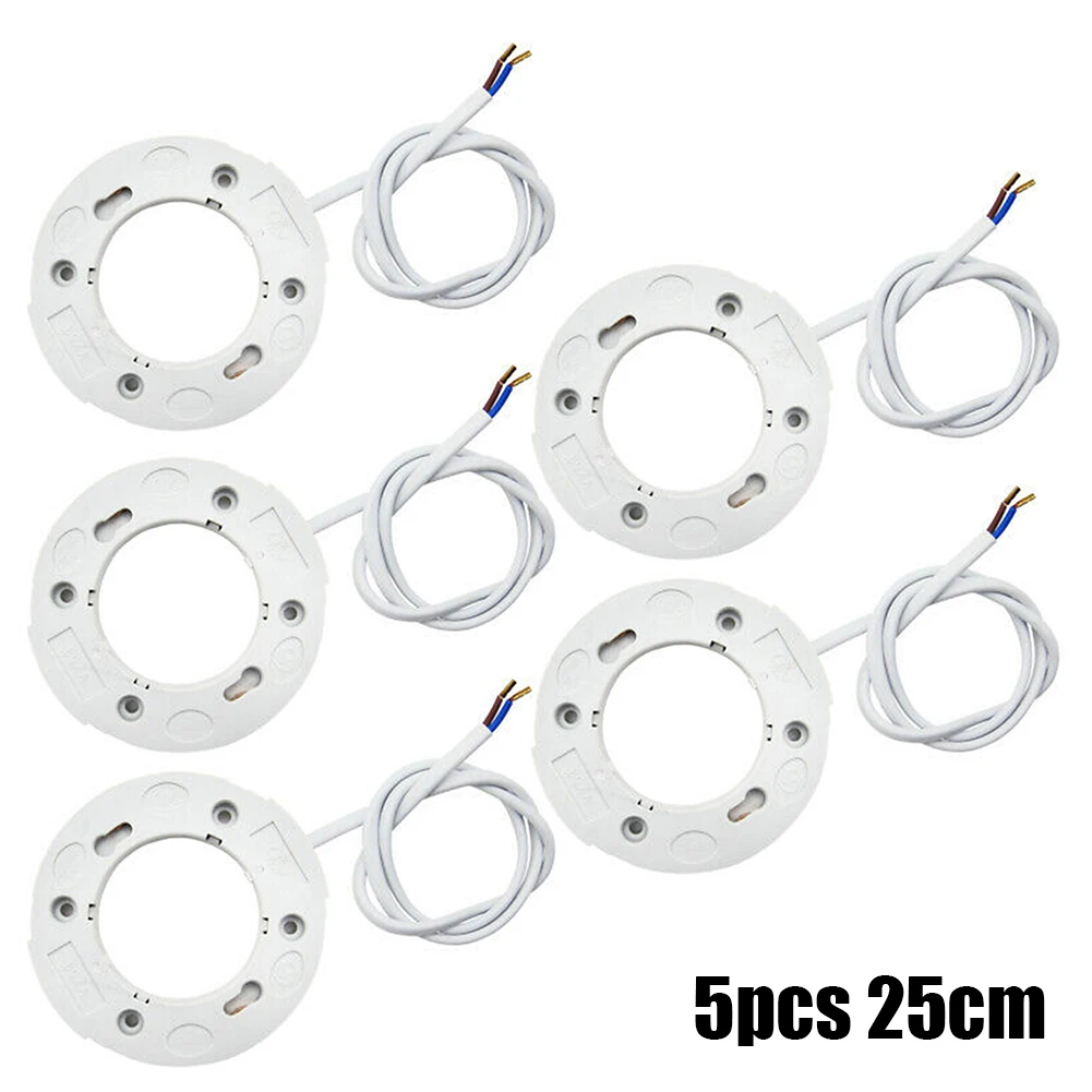 5pcs GX53 Light Socket Base Light Holder For GX53 Lamps Fly Leads For GX53 Light Bulbs Adapter Fitting Connector Bases