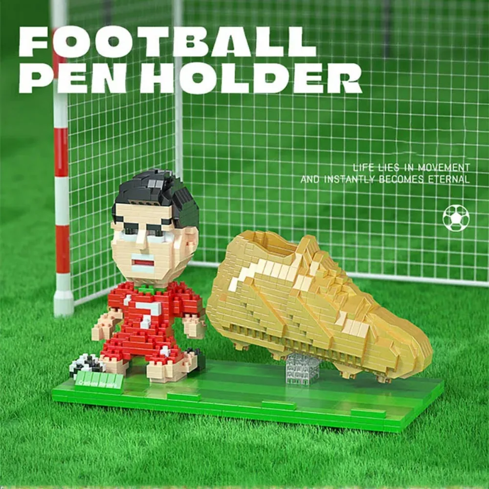 2024Football Player Model Mini Size Building Blocks Creative DIY Pen Holder Mobile Phone Holder Bricks Toys For Children Gifts