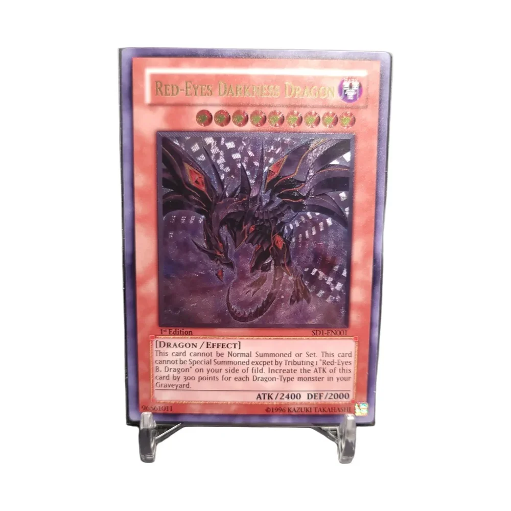 Yu-Gi-Oh! Ultimate Rare Red-Eyes Darkness Dragon SDI-EN001 Reissue Trading Card Anime Game Collectible Hobby Toy