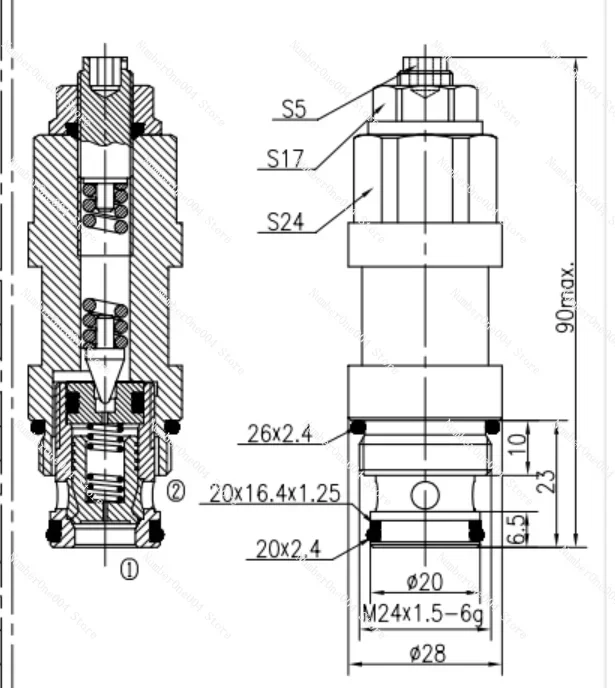 Hydraulic screw insert pilot safety valve construction machinery crane XYF10-01 Manual adjustable pressure hydraulic