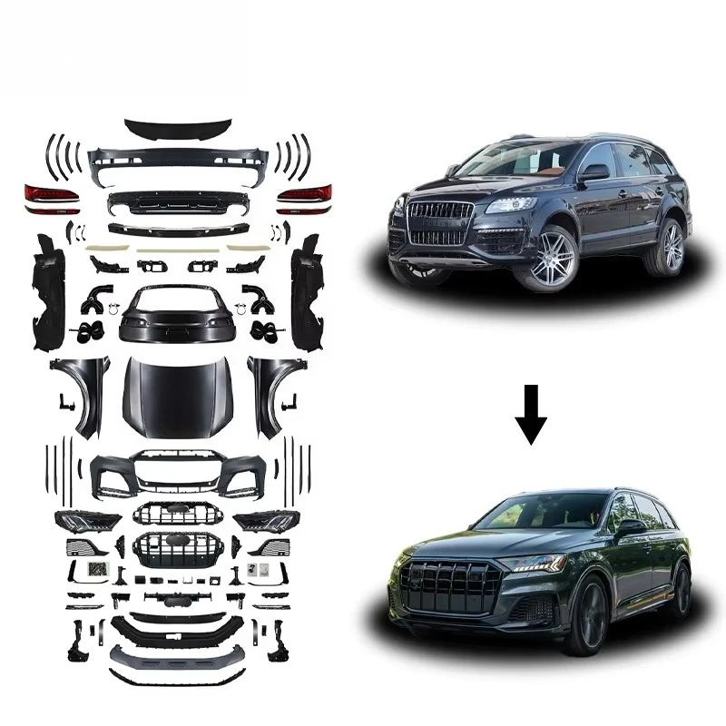 Werks-Karosseriekit für Q7 (06-15) Umrüstung auf SQ7 Frontstoßstange Frontgrill Motorhaube Scheinwerfer Kotflügel Radlaufverbreiterung
