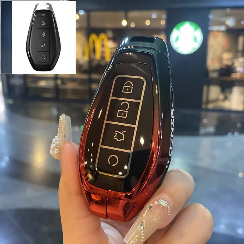Premium Zinc Alloy Key Cover Case for Denza N8L / Z9 / Z9GT / N9 / D9 DMI / EV (2025-2026) - Protective Key Fob Shell