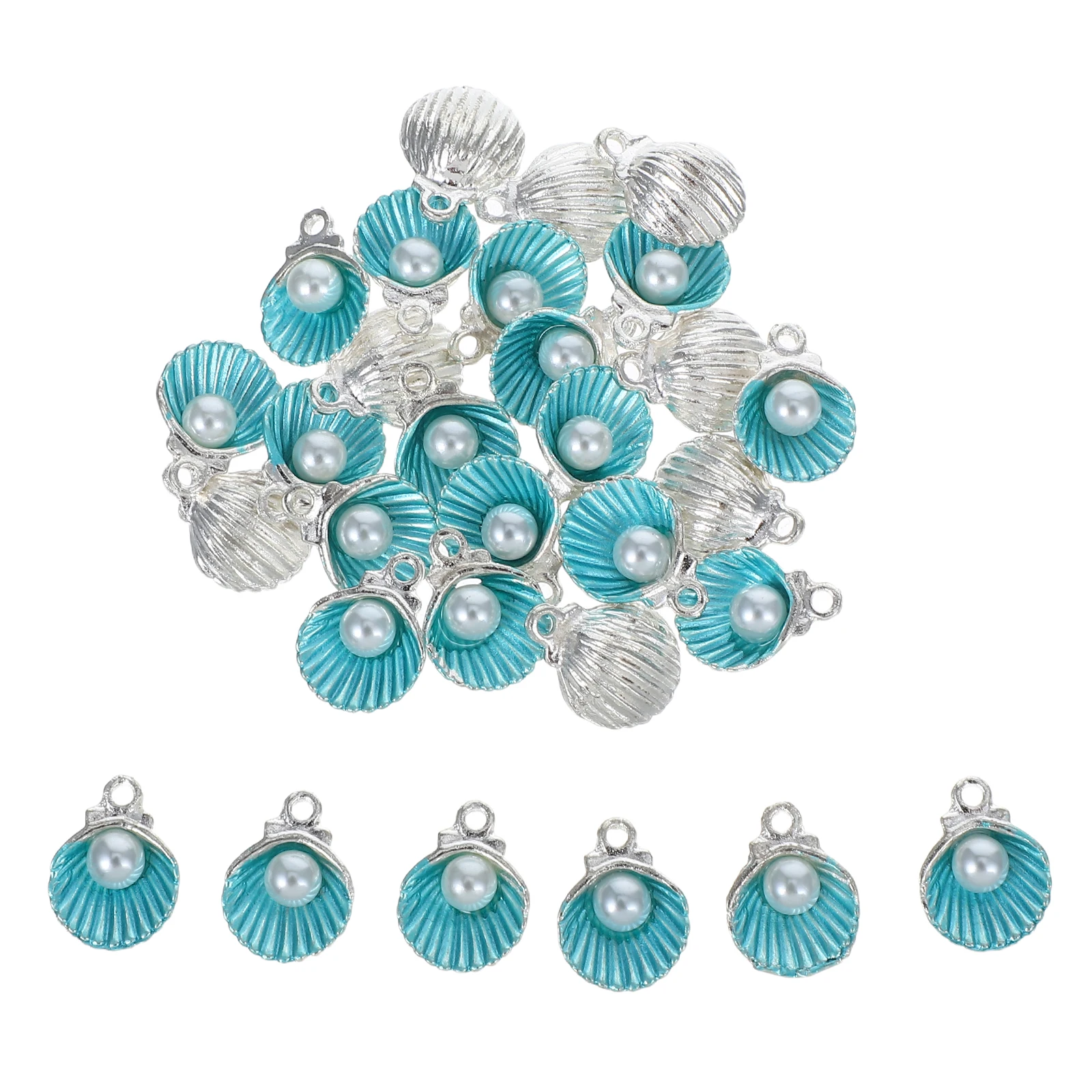 

30 Pcs Shell Pendant Cute Charms Korean Version for Resin Crafts Zinc Alloy Decoration Earrings