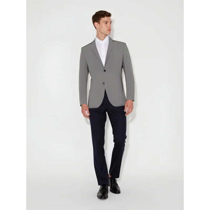 

2025Men's Spring and Autumn Thin Slim Fit High-end Fashion Casual Solid Color Top Single Suit Jacket