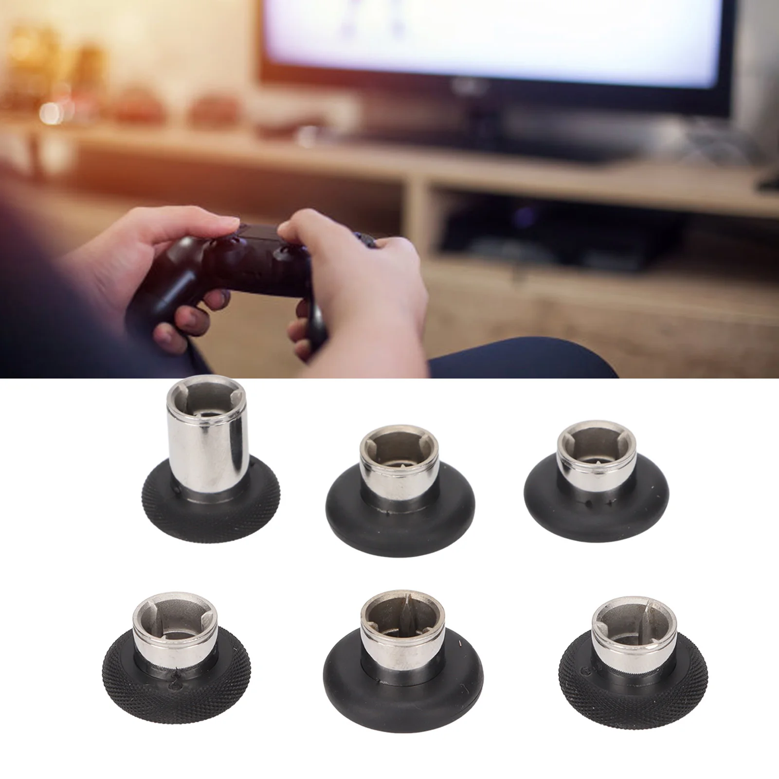 6pcs Metal Replacement Joysticks Grip Swap Joysticks for Xbox One Elite Series 2 Metal Joysticks Grips Replacement Joysticks