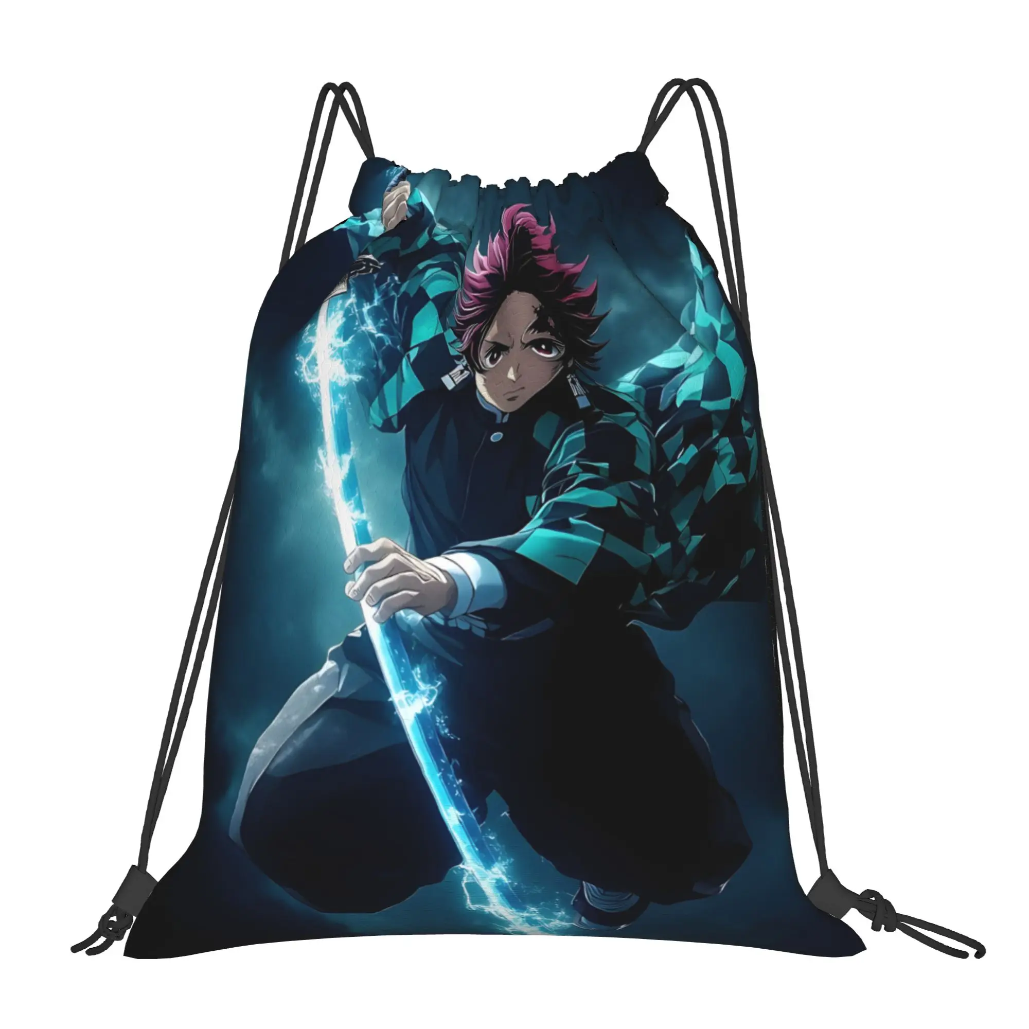 1 pc Nichirin Blades Demon Slayer Portable Shopping Drawstring Bags Storage Backpacks