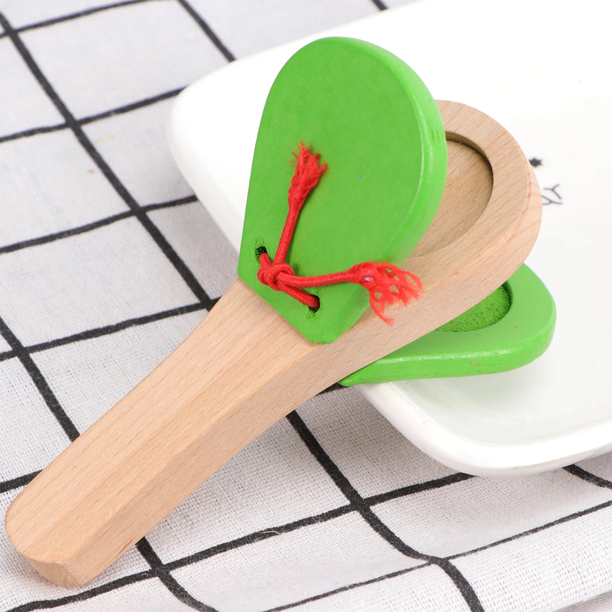 Wooden Castanets Long Handle Hand Clappers For Kids Lightweight Percussion Instruments Musical Instrument For Children