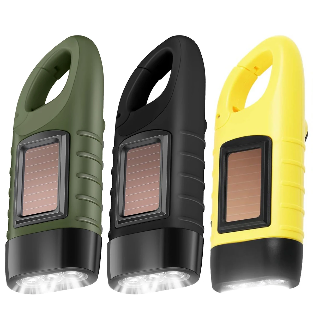 

Portable Hand Crank Dynamo Torch Light Led Lighting Flashlight Solar Powered Lantern Rechargeable Multi-function Camping Outdoor