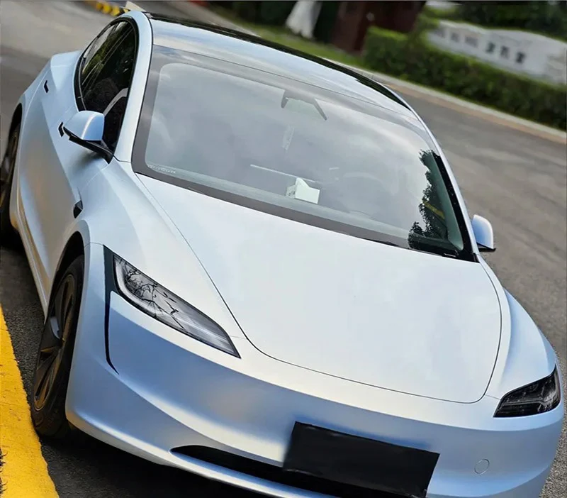 For Tesla Model 3 Highland Headlight Decorative Sticker Model 3+ Lamp Eyebrow Decor Handle Front Bumper Window Protective Film