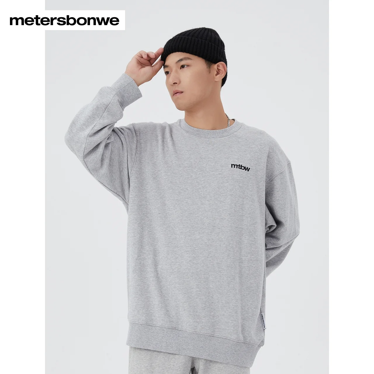 Metersbonwe Sweater Unisex  Spring Autumn Pullover Basic Embroidered O Neck Men Comfortable Hoodies High Quality Round Neck Top