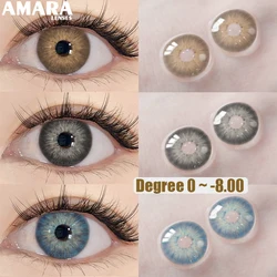 AMARA 1 Pair Myopia PATTAYA Colored Contact Lenses for Eyes Brown Lens Blue Eye Lenses With Diopters Prescription Fashion Lenses