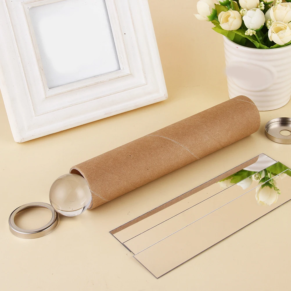 2pcs Diy Kaleidoscope Kit Handmade Paper Tube Craft Set For Kids Crystal Ball Design Color Science Experiment Homemade