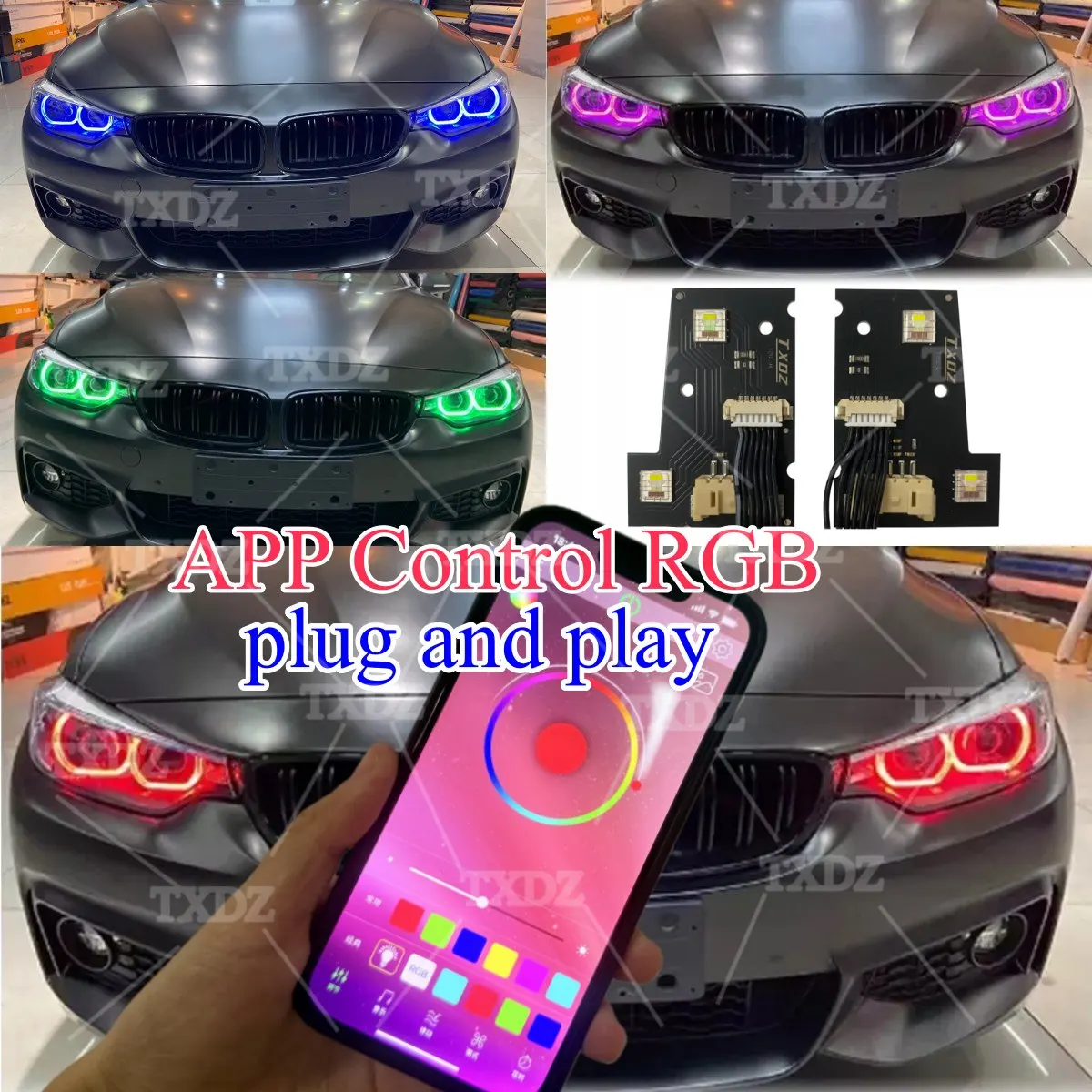 RGB Angel Eyes DRL für 2018-2020 BMW M3 F80 F82 F83 M4 F32 F34 F36 LCI 420i 430i 430d 440i Standard-LED-Scheinwerfer 63117493227