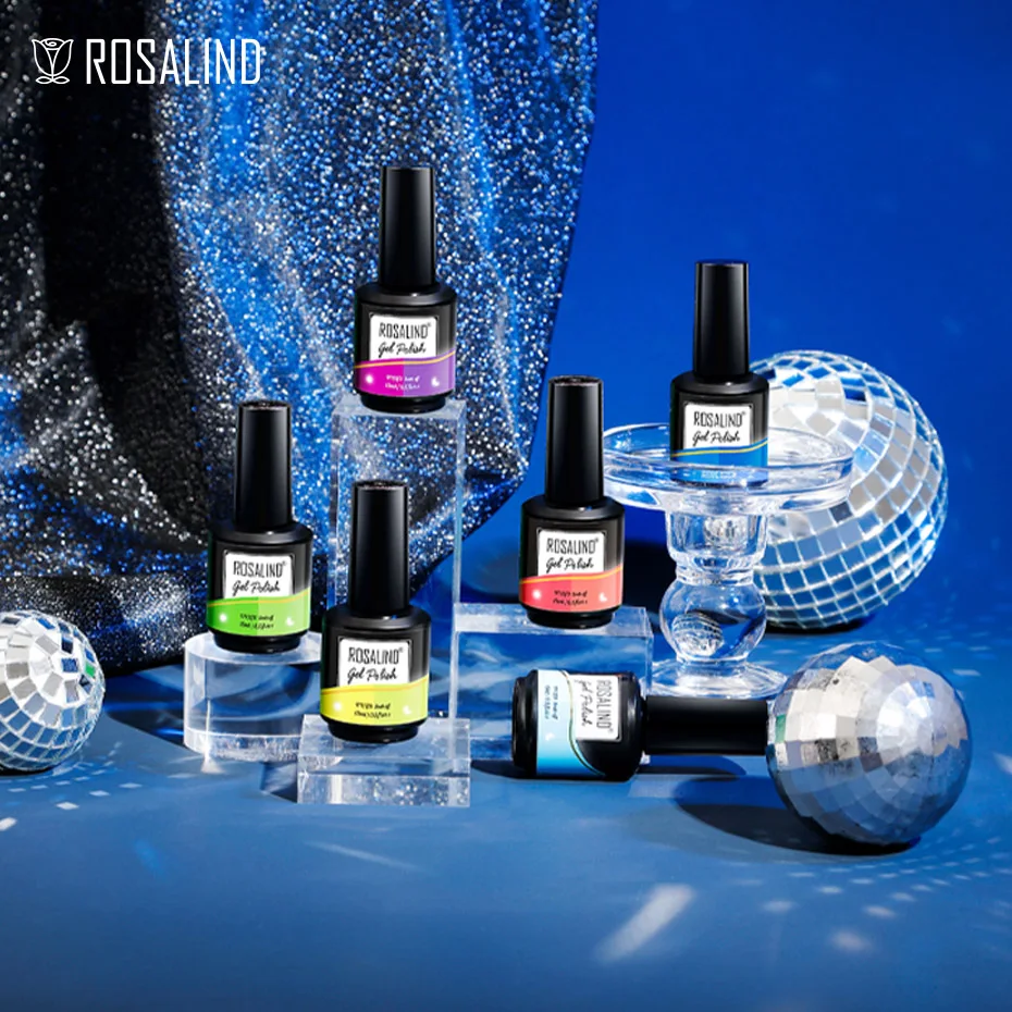 ROSALIND Gel Móng Tay Ba Lan Lai Véc Ni UV LED Bán Thường Trực Bộ Dụng Cụ Làm Móng Tay Móng Tay Nghệ Thuật Đế Top Coat Gel Móng Tay