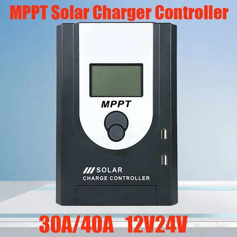 MPPT 40A 30A 20A 10A Solar Charger Controller LCD 12V24V Auto High Efficiency Regulador Solar