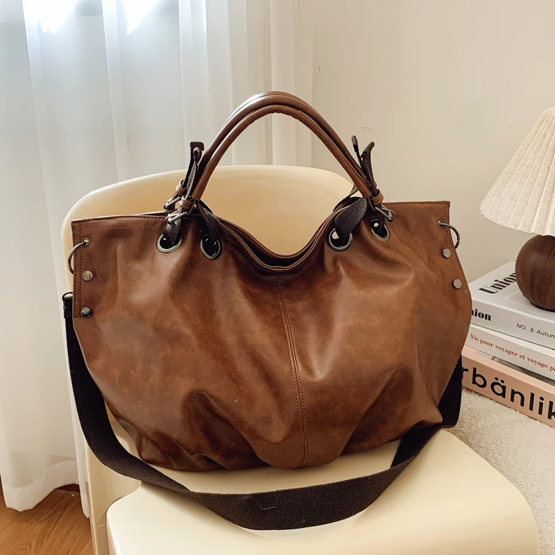 سوبر كول سعة كبيرة لامعة بولي PU حقائب اليد الصلبة سستة تخفيف بسيط موضة حقائب كتف متعددة الاستخدامات للنساء 2026 رائجة البيع #4