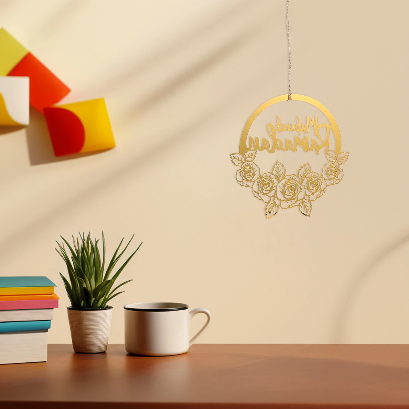 

Ramadan Wreath Eid Mubarak Acrylic Hanging Decoration Lightweight Farmhouse Decor Front Door Indoor Outdoor Eid Door Decoration