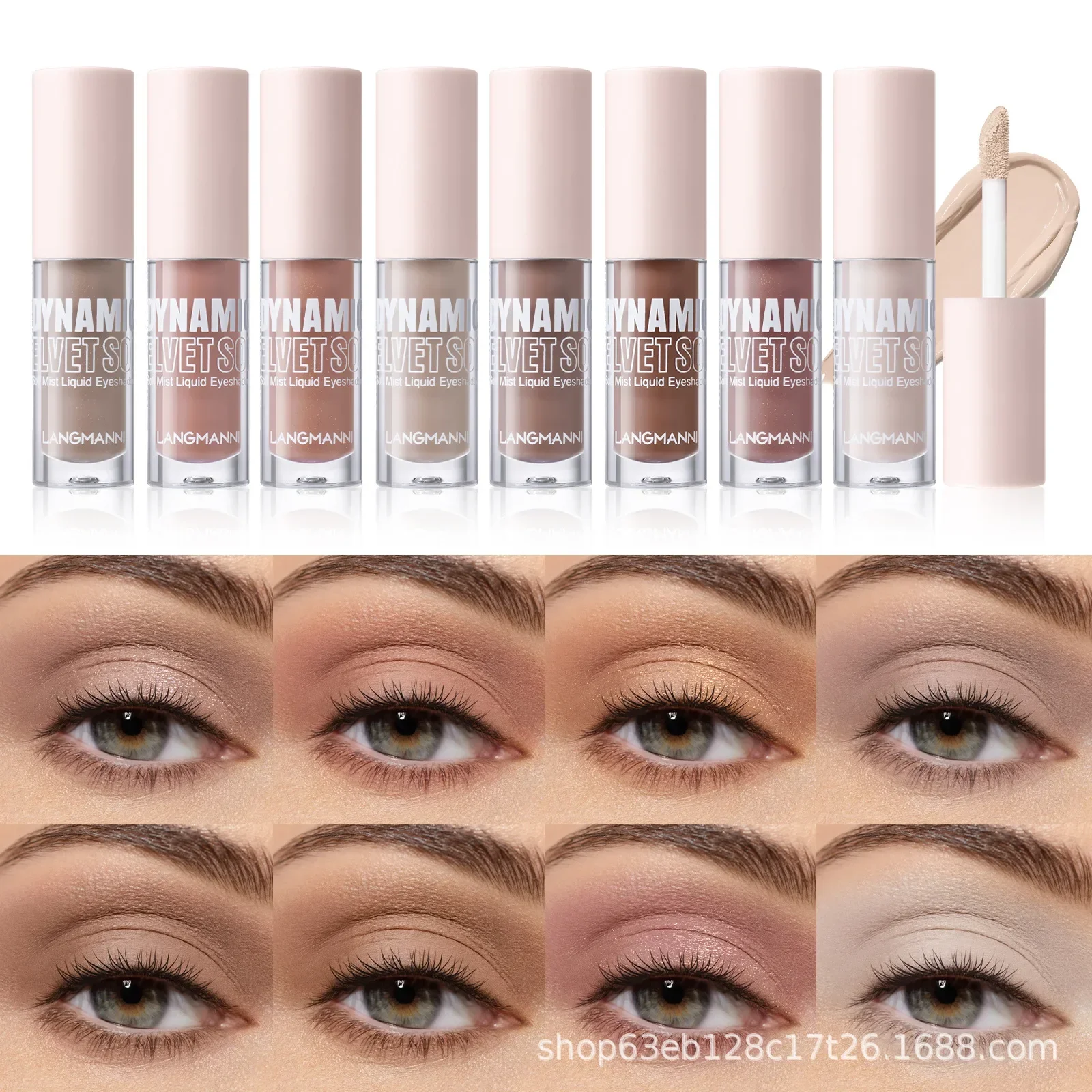 LANGMANNI 8色リキッドアイシャドウキット マット＆シマー仕上げ 長持ちする発色の良いアイティント デイリー＆パーティー用