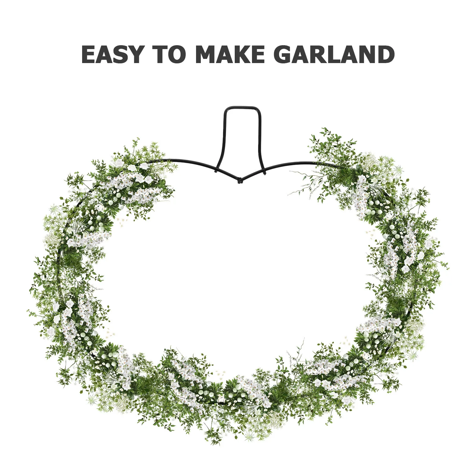 

Pumpkin Shaped Metal Wreath Frame for DIY Holiday Decor - Rustic Wire Form for Garland Making, Wedding, Christmas, Home Garden