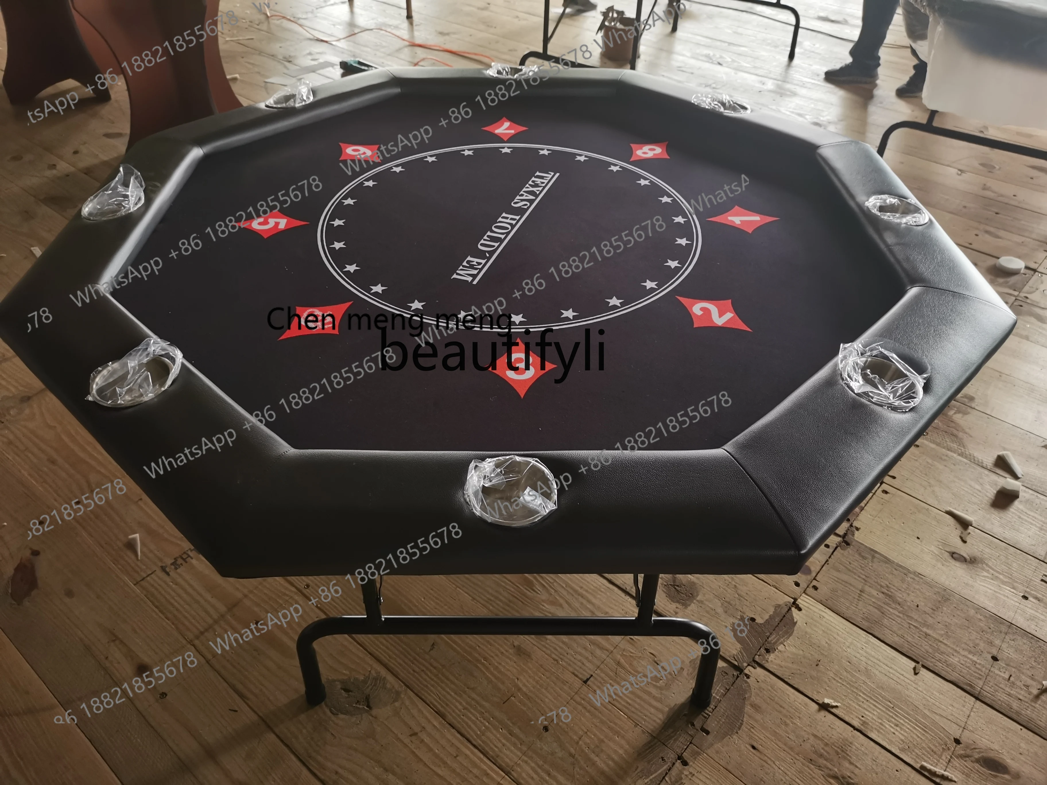 Texas Chess Room Special Entertainment Octagonal Table Foldable 8-Person Table Customizable Color Size