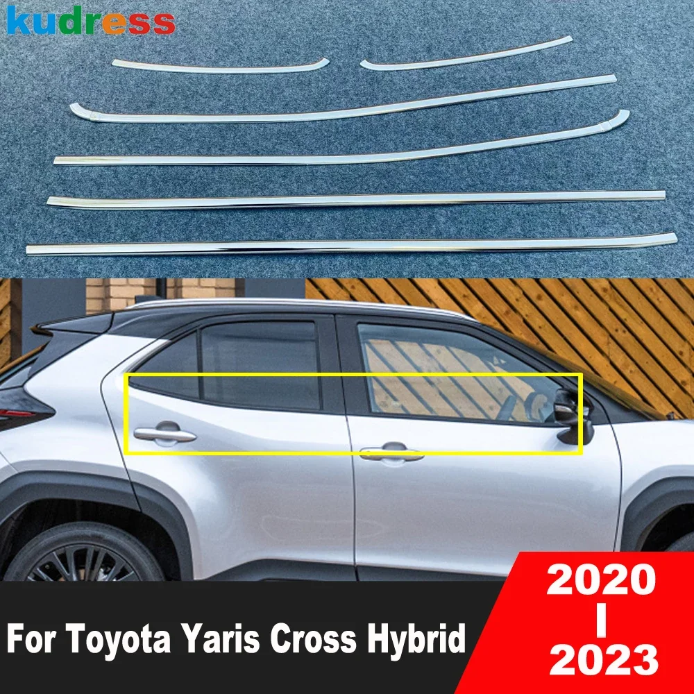 

Bottom Window Sill Trim For Toyota Yaris Cross Hybrid 2020 2021 Chrome Windows Frame Molding Garnish Strips Car Accessories