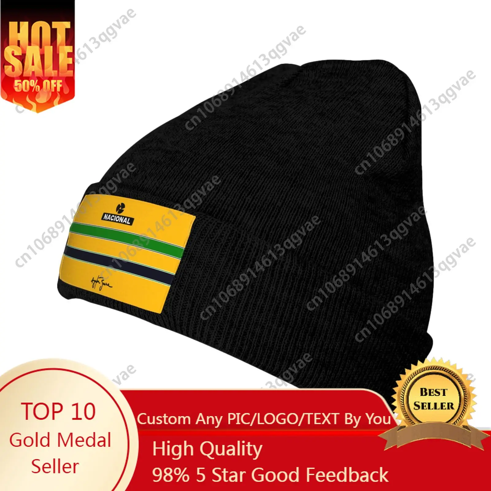 

Ayrton Senna Customized Knitted Hat Winter Beanie Hats Men Warm Knit Cuff Beanie Skull Caps for Adult Women Lightweight