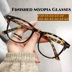 Occhiali miopia con montatura rotonda da donna occhiali Vintage trasparenti meno diottrie occhiali Unisex Trend Blue Light Blocking Near Sight Eyewear
