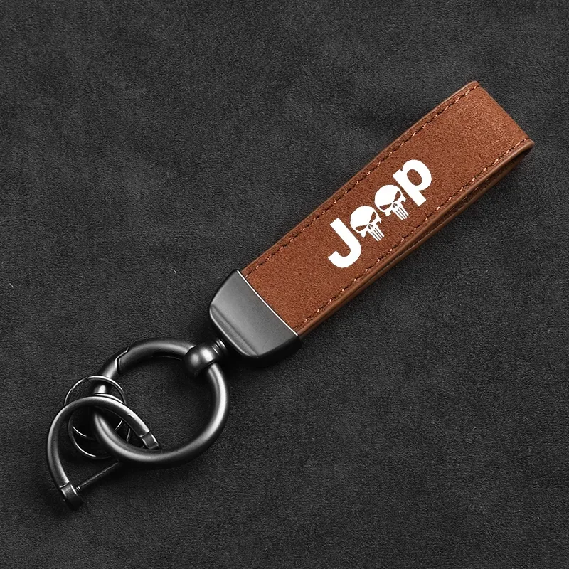 Car Keychain Suede Keychain Sport Car Key Ring Custom Gift with Logo for Jeep Wagoneer Gladiator Renegade Cherokee Compass