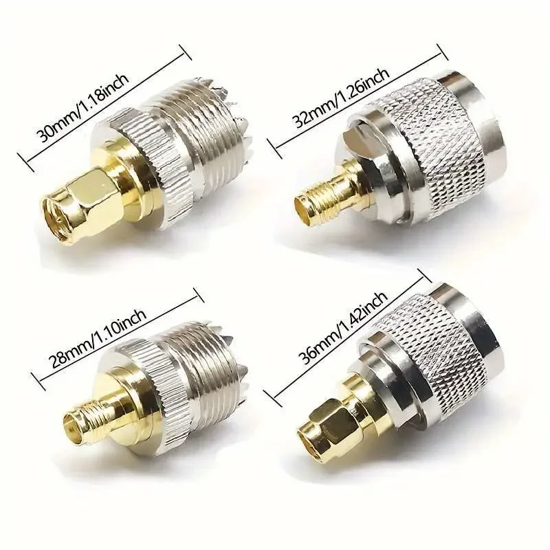 1PC UHF SO239 PL259 to SMA Male Plug & Female Jack RF Coaxial Adapter Connector Wire Terminals Straight Brass image 2