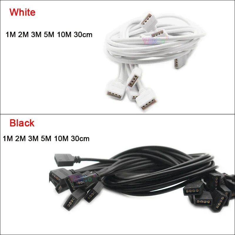 

10pcs long 30CM 1M 2M 3M 5M 10M 4 pin RGB LED Strip Extension Cable Connector cord Wire with 4pin connection for RGB Light Tape