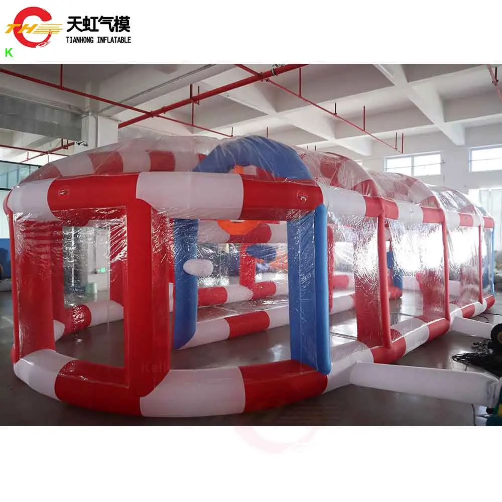 Piste de course gonflable fermée 10x4m, pour compétition d'avion RC, arène de course gonflable personnalisée avec souffleur, livraison rapide