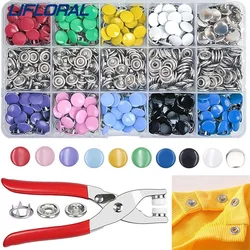 50/100/200PCS Metal Snaps Buttons with Fastener Pliers Press Tool Kit DIY Crafts Clothes Hats And Sewing Snap Button Fasteners