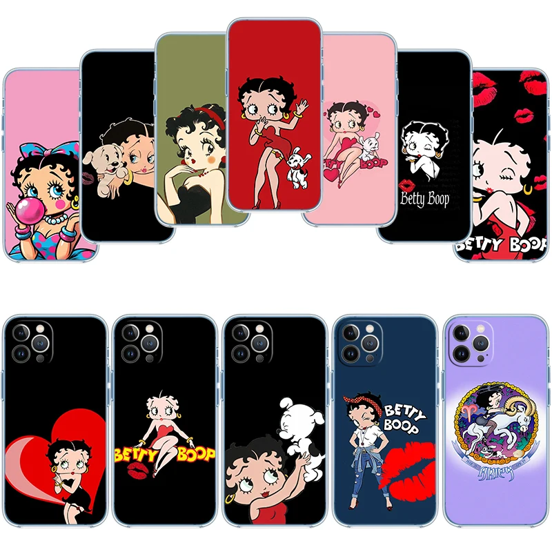 AA10 B-Bettys Art B-Boops Transparent Phone Case for Samsung Galaxy A04 A04S A14 A23 A34 A54 M23 M33 M52 M53