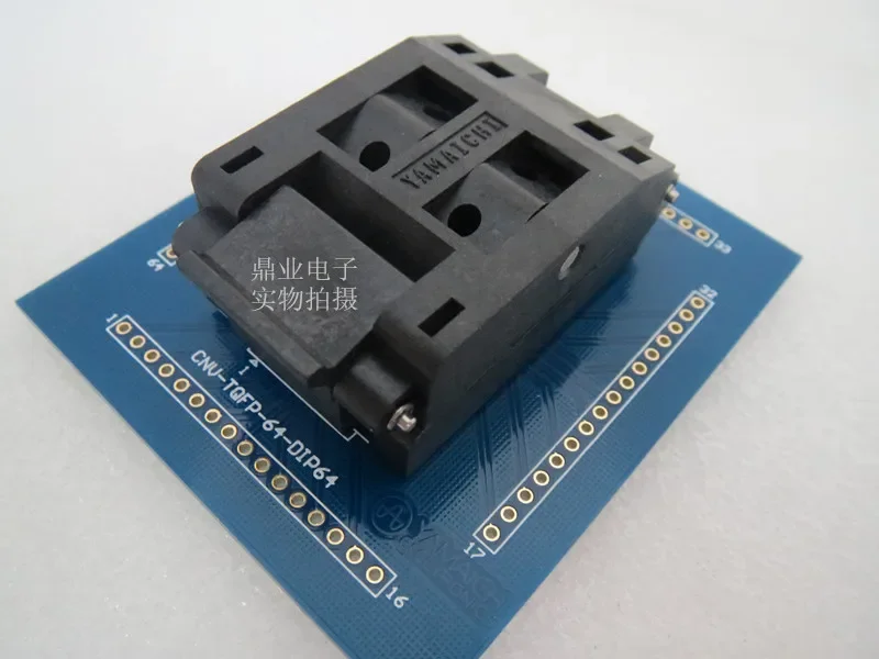 

TQFP64 ATMEGA64 ATMEGA128 ATMEGA169 Переходная розетка позолота Сиденье для тестирования микросхем Испытательная розетка Испытательный стенд