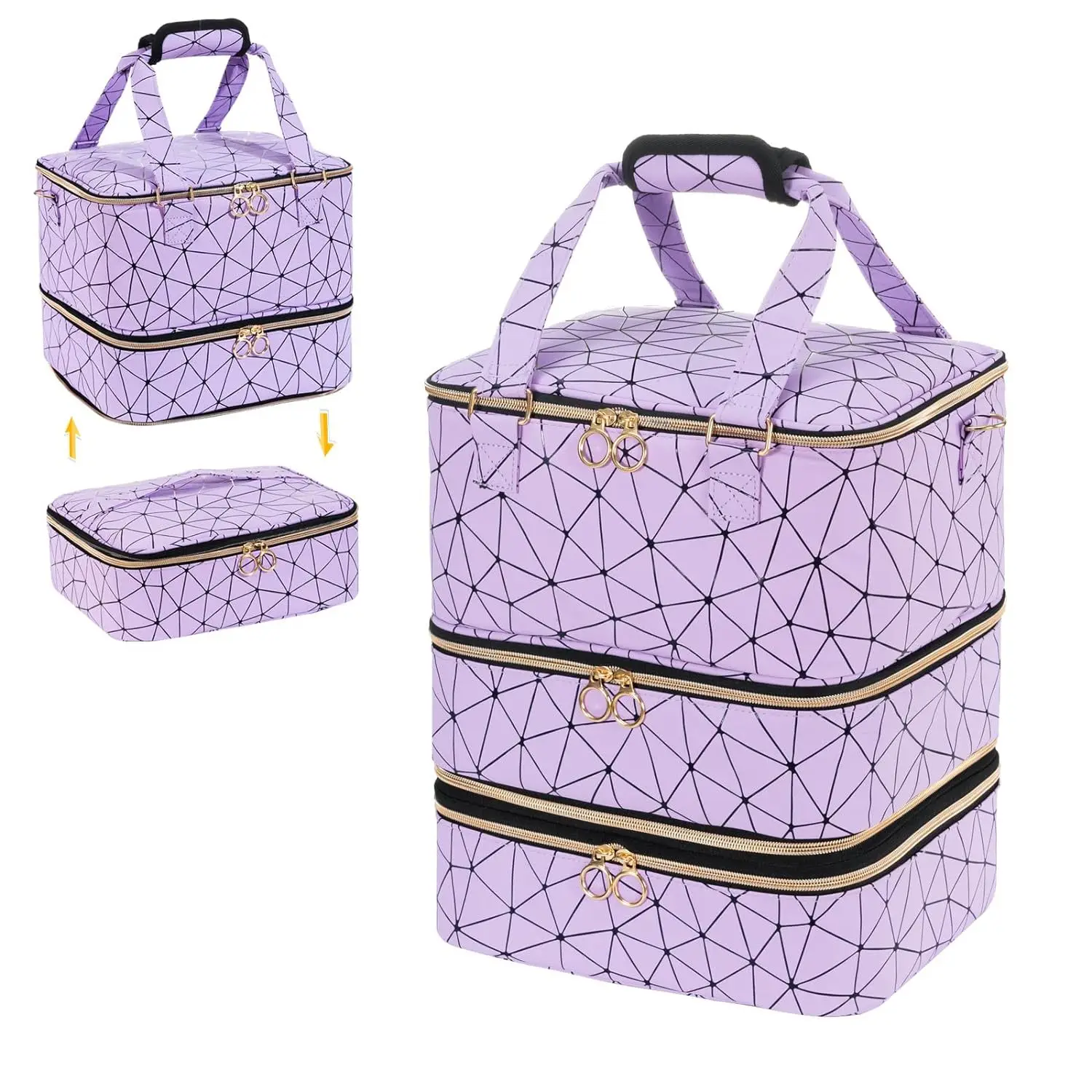 

New Women's Portable Double-layer Nail Polish Storage Bag Organizer Travel Essential Oil Storage Box Multi-function Storage Bag