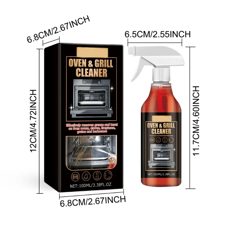 Oven Grill Oil Cleaner for Household Oil Cleaner House Kitchen Cleaning Formula Housework Cleaner 100mlml