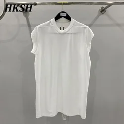 HKSH Summer New Men's Tide Dark Cotton T-shirt Classic Large Size Loose Ragged Edge Solid Color Tank Tops Chic Punk Vest HK2022