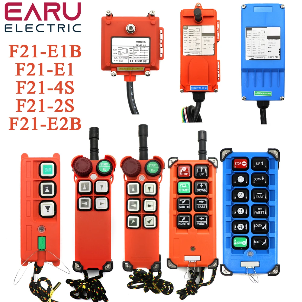 

F21-E1B 2S E2B-8 AC 220V 110V 380V 36V DC 12V 24V wireless Industrial remote controller switches Hoist Crane Control Lift Crane