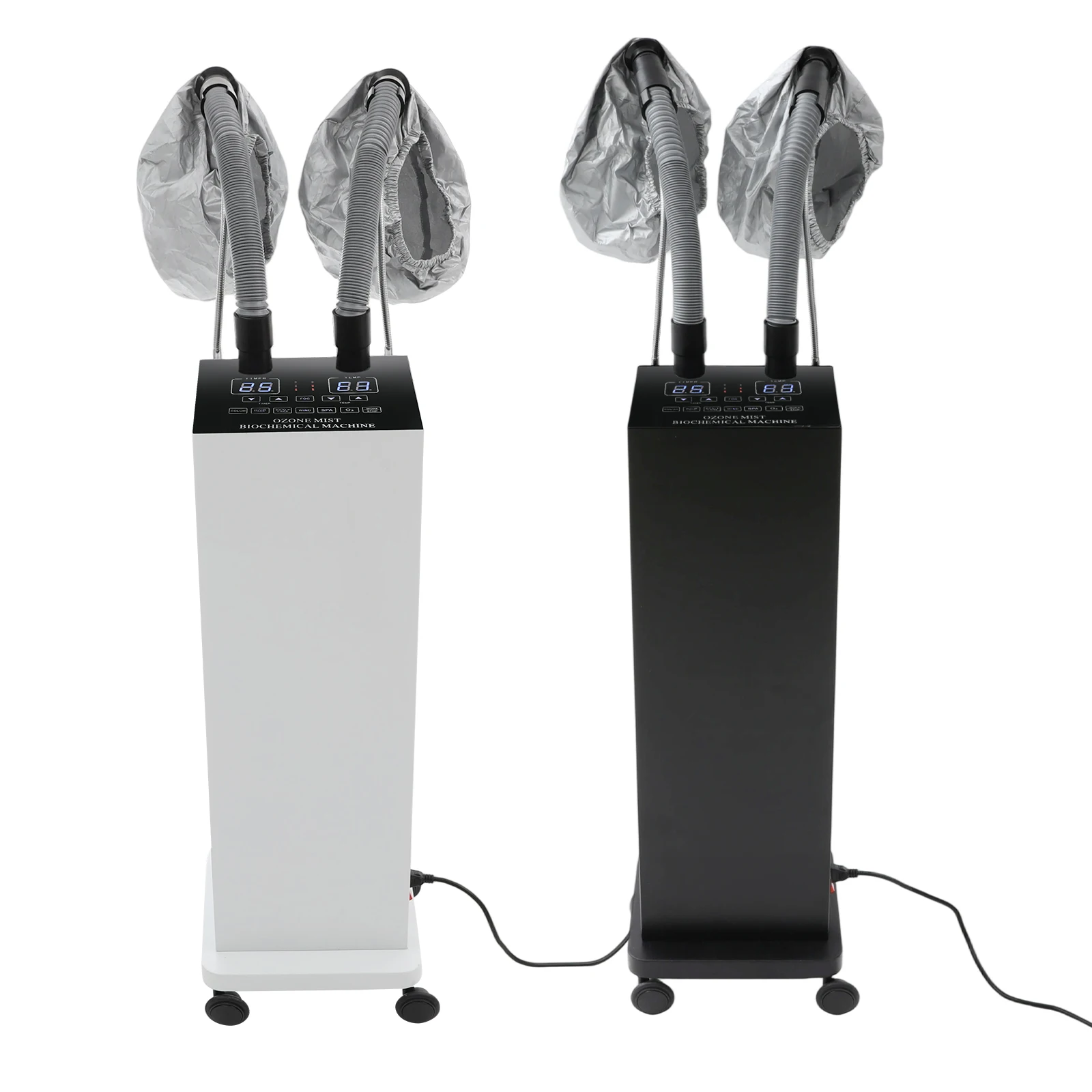 Máquina de vaporização de cabelo de tubo duplo 650W, barbeiro, dispositivo de cuidados capilares, micro névoa profissional, processador de cor de cabelo, 110V branco/preto