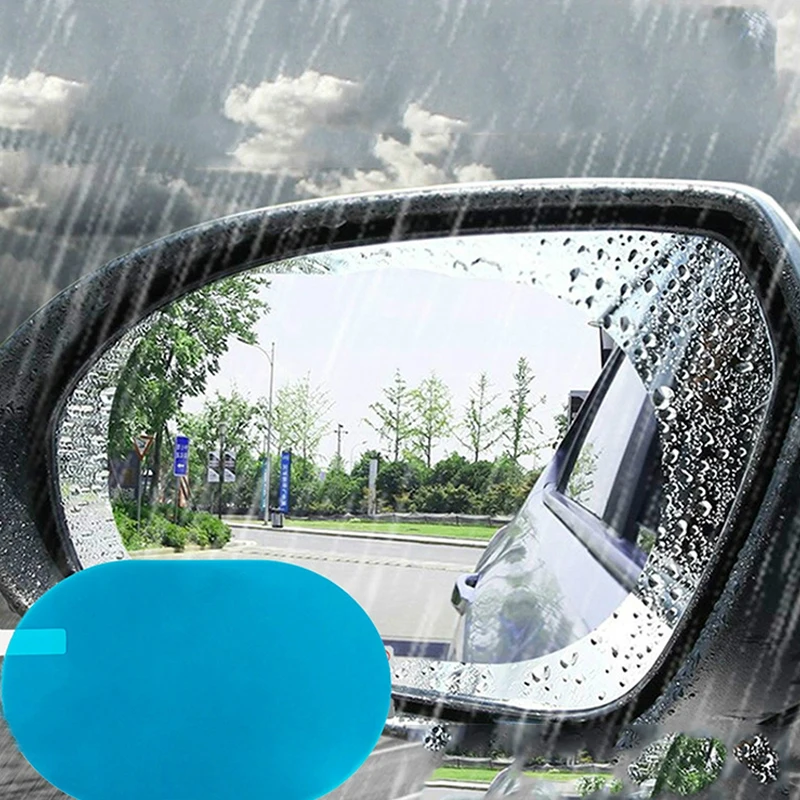 2Pcs Rainproof Car Rearview Mirror Sticker Anti-fog Protective Film Rain Shield