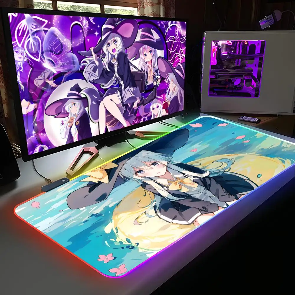 

Wandering Witch Elaina Mouse Pad RGB Rubber Computer Laptop Official Game Colored esports Aesthetic Pretty Fashion Luxury Mat