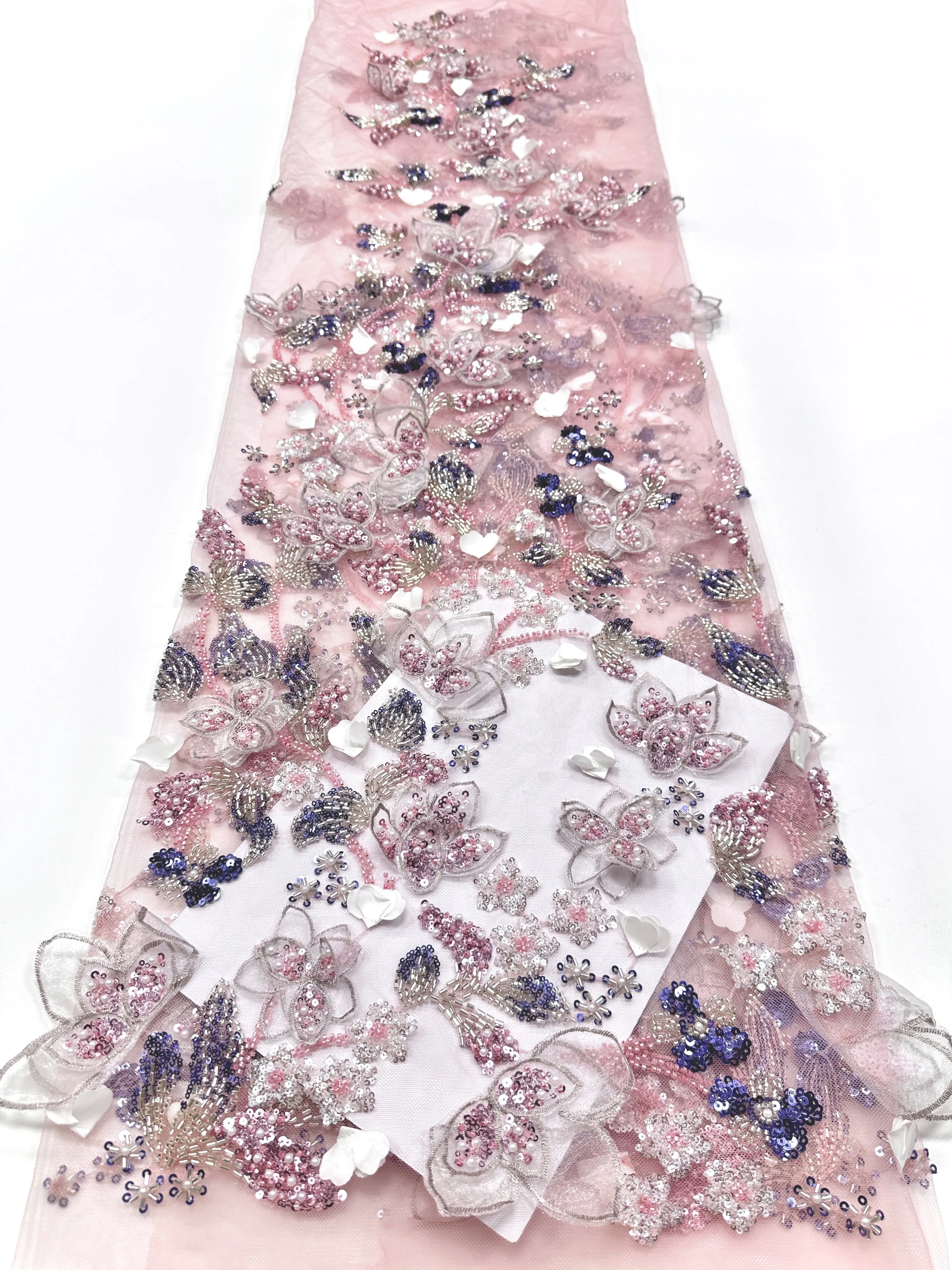 

Mccarthy African Sequins Beaded Floral Embroidery Lace Fabric High Quality Mesh For Wedding Party Dresses Elegant Sewing Cloth