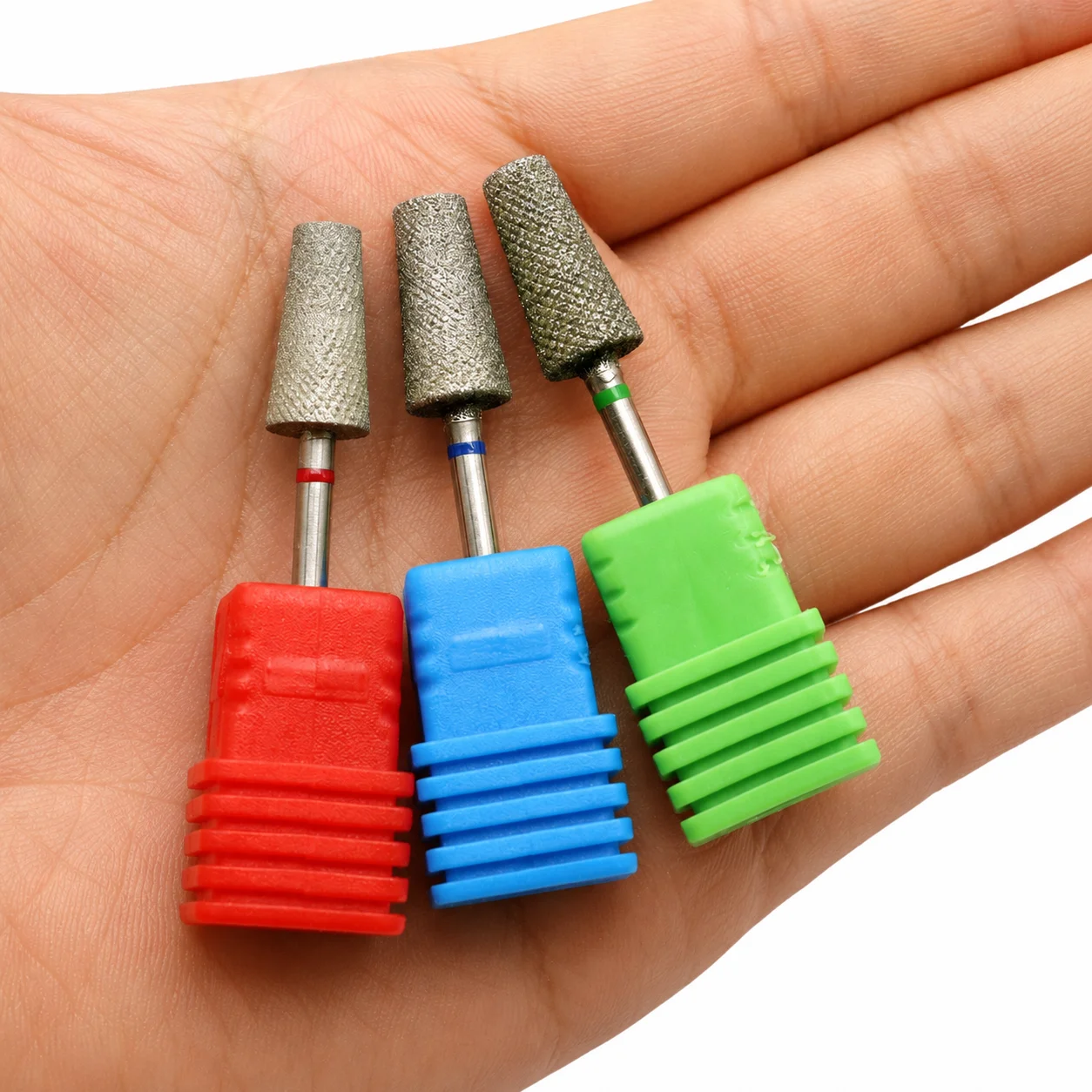 1PC Diamond Nail Drill Bit with 3/32 Inch Shank Flat Top Trapezoid Shape for Gel Acrylic Removal Coarse Medium Fine Grinding Bit