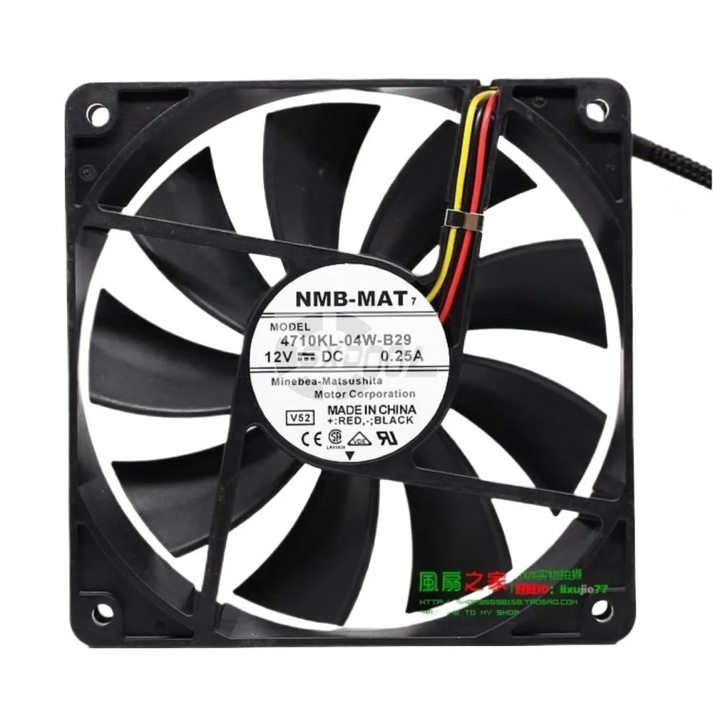 

1PCS 12025 Fan for NMB 4710KL-04W-B29 12025 120mm Cooling Fan, 12V 0.25A, Durable Axial Industrial Applications
