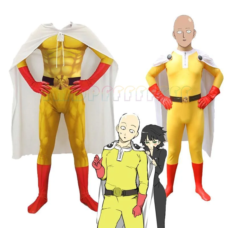 Neuartiges Anime One Punch Man Cosplay-Kostüm für Saitama Superhelden-Halloween-Oster-Fantasy-Overall